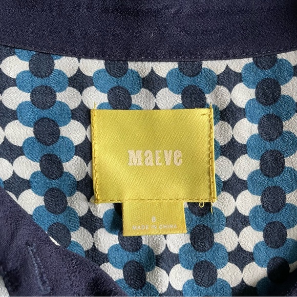 Anthropologie Maeve Geometric Pattern Button Down Dress in Size 8 - Picture 4 of 5